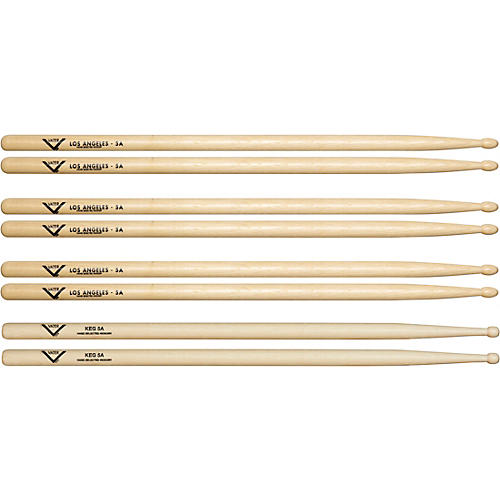 Vater Buy 3 5A Wood Drum Sticks Pairs, Get 1 Free KEG 5A Pair
