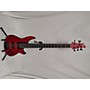 Used Schecter Guitar Research C-5 Gt Electric Bass Guitar Satin Trans Red with Black Racing Stripe Decal
