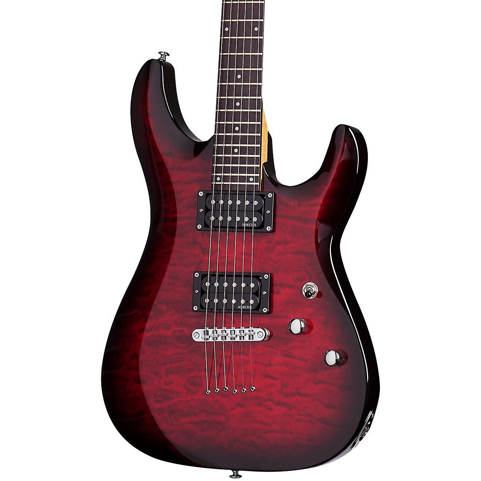 Schecter Guitar Research C6 Plus Electric Guitar Transparent Cherry