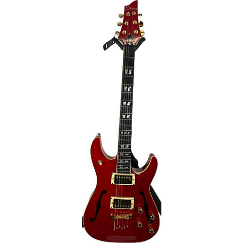 Schecter Guitar Research C/sH-1 Hollow Body Electric Guitar Trans Red