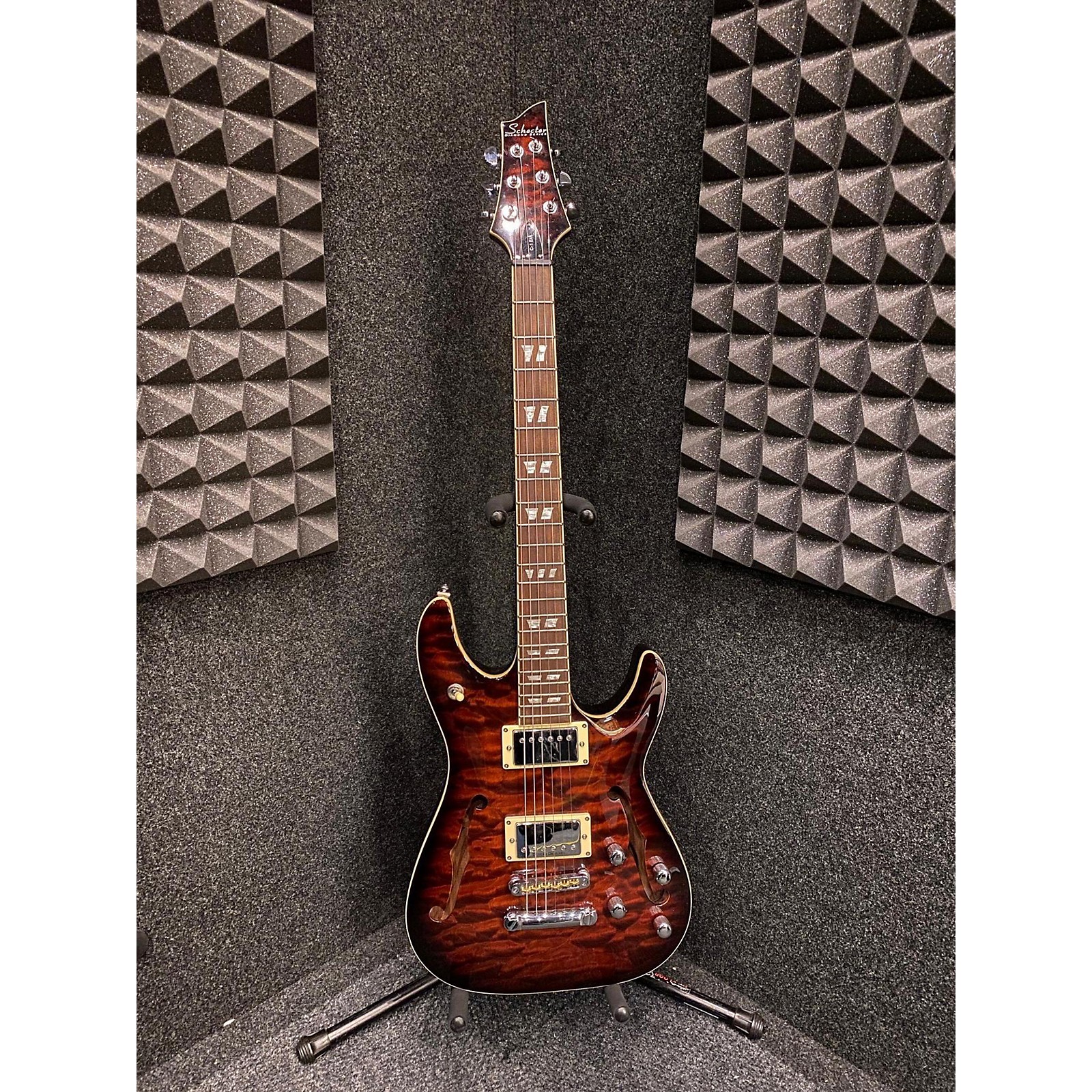 Schecter Guitar Research C1 E/A Hollow Body Electric Guitar Musician