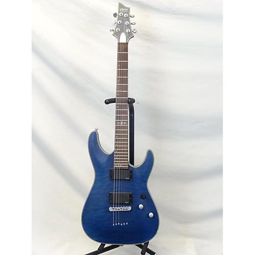 Schecter Guitar Research C1 Platinum Solid Body Electric Guitar Blue Tiger Maple