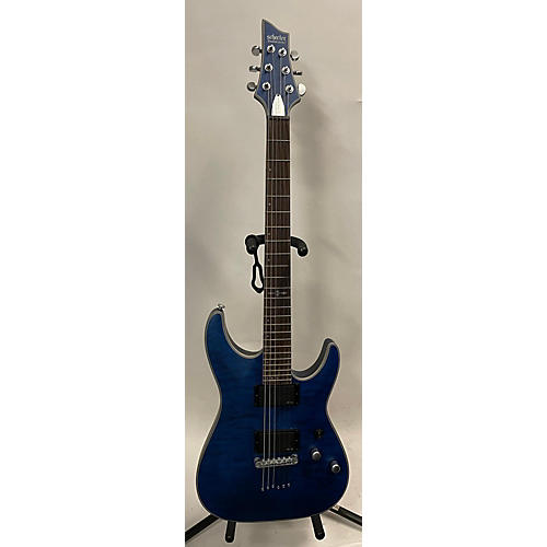Schecter Guitar Research C1 Platinum Solid Body Electric Guitar Transparent Midnight Blue