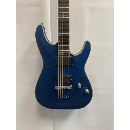 Schecter Guitar Research C1 Platinum Solid Body Electric Guitar Satin Transparent Midnight Blue