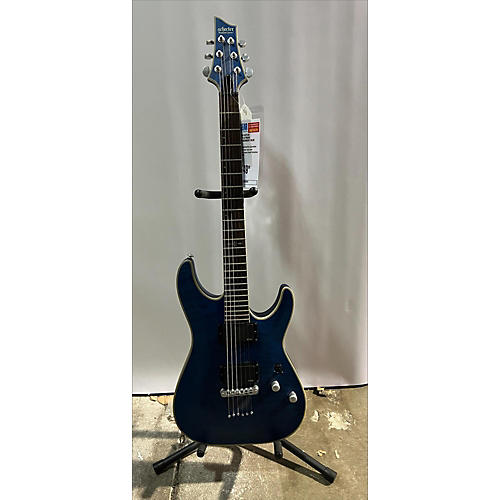 Schecter Guitar Research C1 Platinum Solid Body Electric Guitar transparent midnight blue