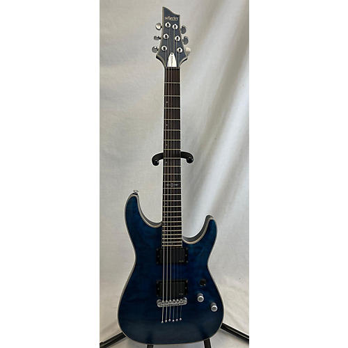 Schecter Guitar Research C1 Platinum Solid Body Electric Guitar Trans Blue
