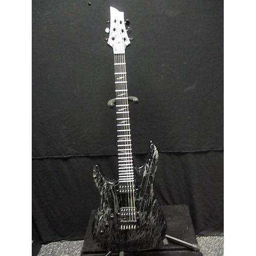 Schecter Guitar Research C1 Silver Mountain Left Handed Black and Silver