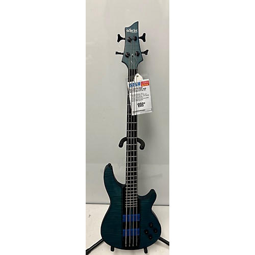 Schecter Guitar Research C4 4 String Electric Bass Guitar Trans Blue