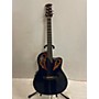 Used Ovation C44P Celebrity Elite Acoustic Electric Guitar quilted blue