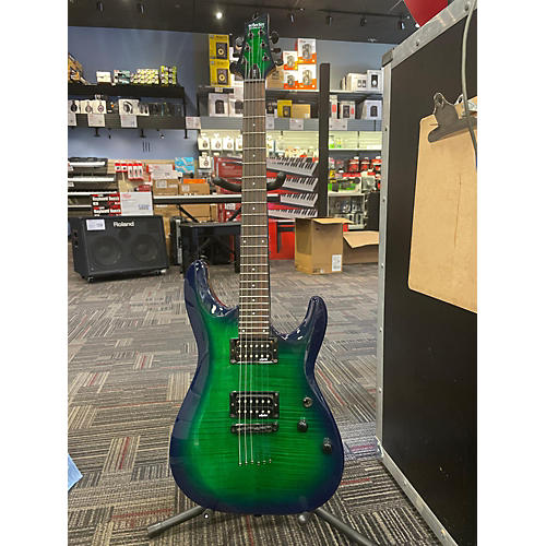 Schecter Guitar Research C6 Elite Solid Body Electric Guitar transparent green