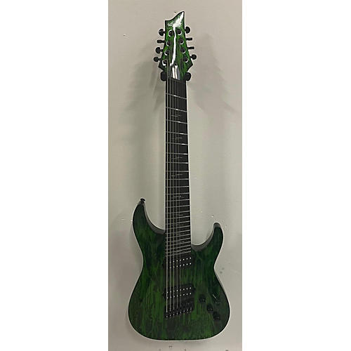 Schecter Guitar Research C8 MS MULTISCALE Solid Body Electric Guitar SILVER MOUNTAIN GREEN BLACK