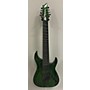 Used Schecter Guitar Research C8 MS MULTISCALE Solid Body Electric Guitar SILVER MOUNTAIN GREEN BLACK