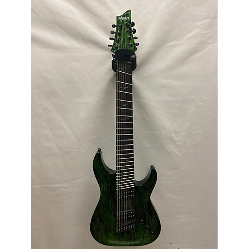 Schecter Guitar Research C8 Silver Mountain Multiscale Solid Body Electric Guitar Green