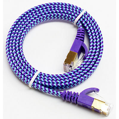Tera Grand CAT-7 10 Gigabit Ultra Flat Ethernet Patch Braided Cable