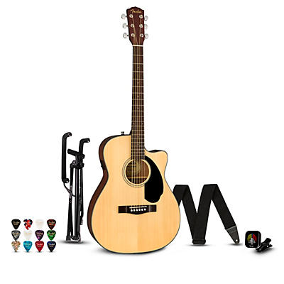 Fender CC-60sCE Concert Acoustic-Electric Guitar Pack