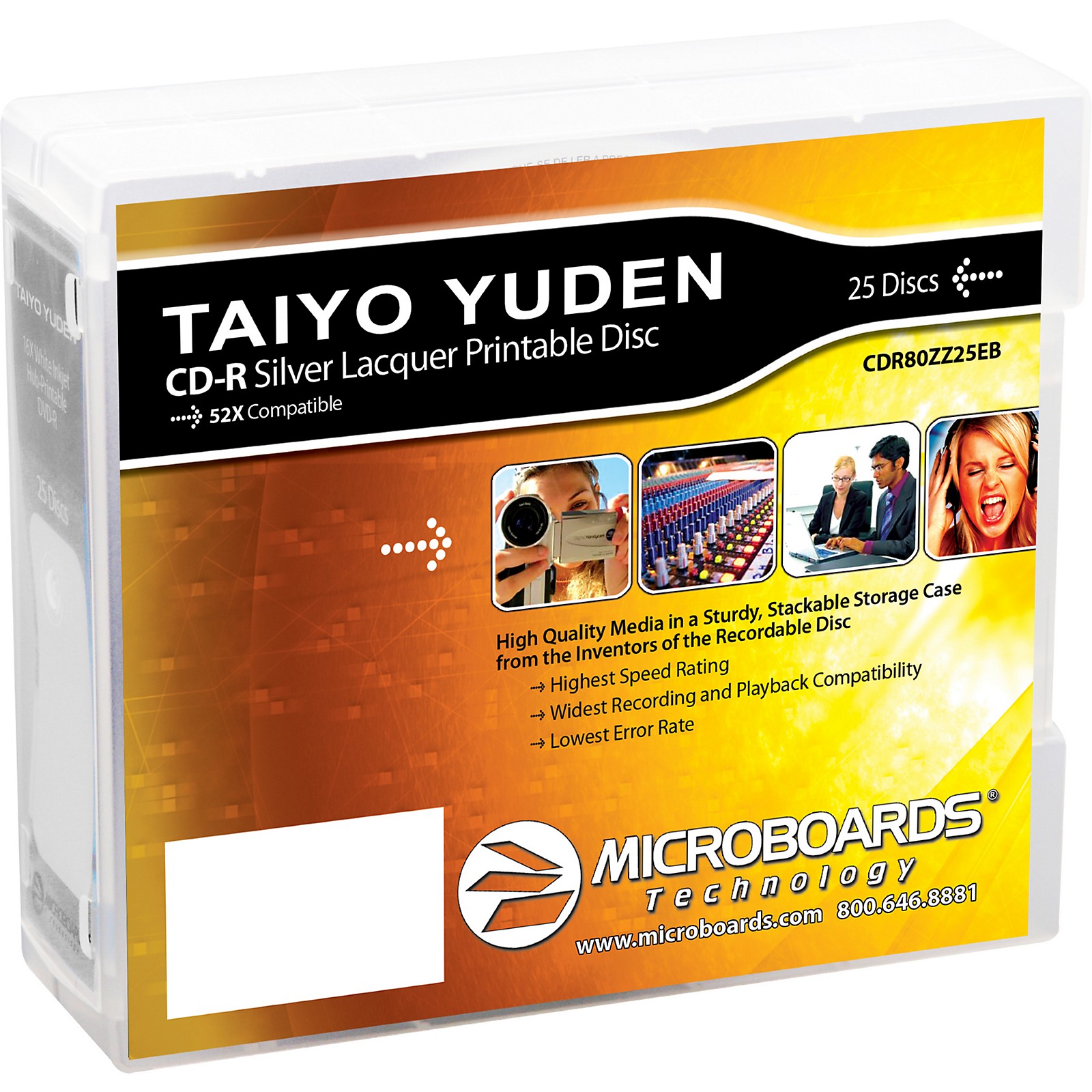Taiyo Yuden CD-R 52X Silver Thermal Lacquer 25-Disc Spindle | Musician ...