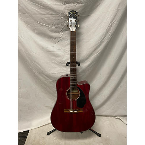 Fender CD60SCE ALL MAHOGANY Acoustic Electric Guitar Cherry