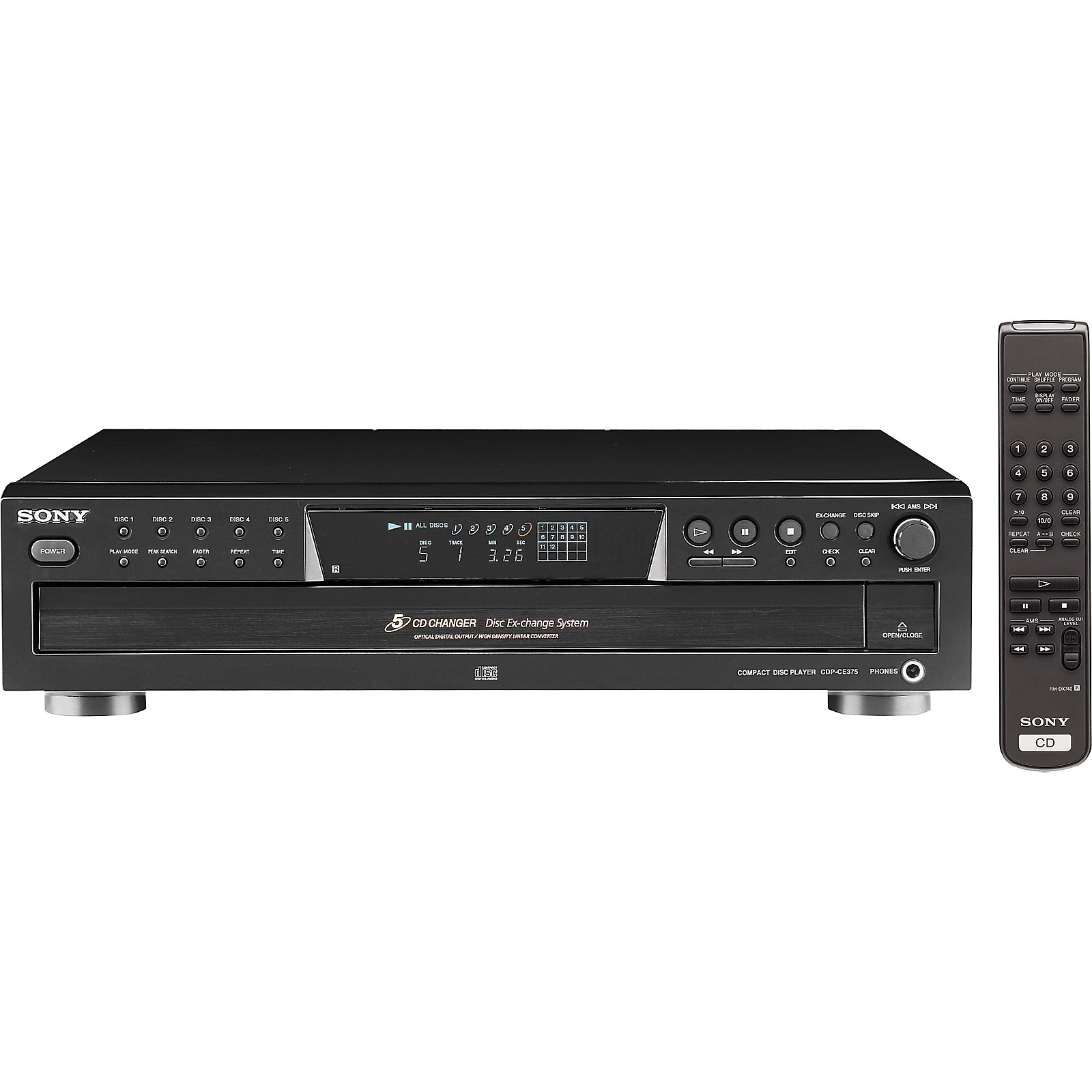 Sony CDPCE375 5Disc CD Changer Musician