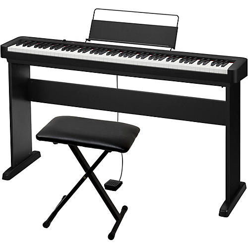 Casio CDP-S110 Digital Piano with Wooden Stand and Bench Black