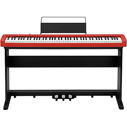 Casio CDP-S160 Digital Piano With Matching CS-470P Stand and Triple Pedal Red