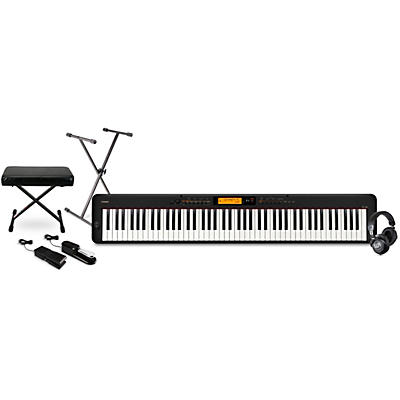 Casio CDP-S360 Compact Digital Piano With Warm Audio WA-CAB Headphone Package (Pedals/Bench/Stand Included) -