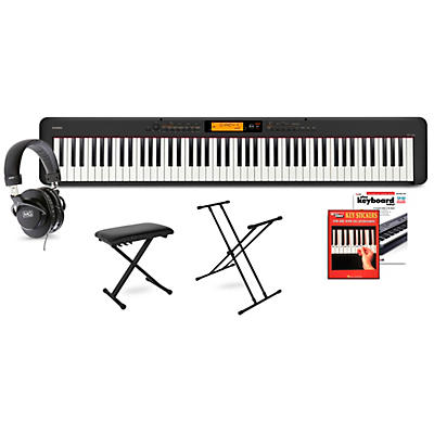 Casio CDP-S360 Digital Piano With X-Stand, Bench, Headphones, Key Stickers and Beginner's Book