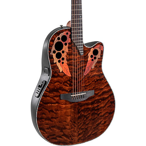 Ovation CE44P Celebrity Series Elite Plus Mid-Depth Acoustic-Electric Guitar Dark Tiger Eye