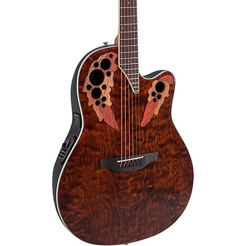 Ovation CE48P Celebrity Series Elite Plus Super Shallow Acoustic-Electric Guitar Tiger Eye