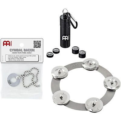 MEINL CP2 Cymbal Accessory Pack With Ching Ring, Magnetic Cymbal Tuners and Free Bacon Sizzler