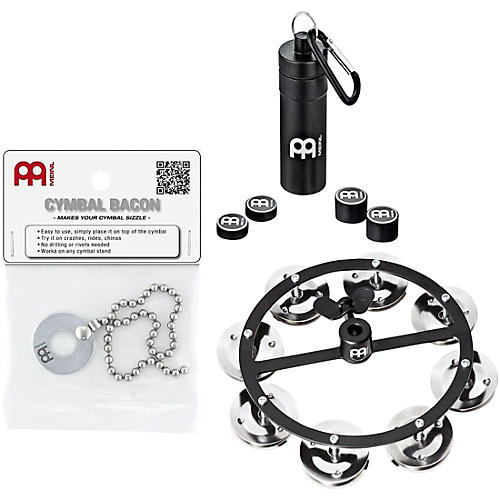 MEINL CP3 Cymbal Accessory Pack with Hi-Hat Tambourine, Magnetic Cymbal Tuners and Free Bacon Sizzler