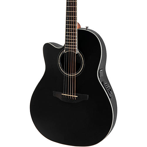 Ovation CS24L-5G Celebrity Series Traditional Mid-Depth Left-Handed Acoustic-Electric Guitar Black