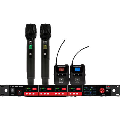 Galaxy Audio CSL4-HHBBM 4-Channel Digital UHF Wireless Microphone System -