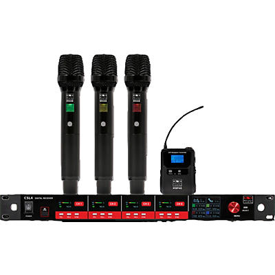 Galaxy Audio CSL4-HHHBM 4-Channel Digital UHF Wireless Microphone System -