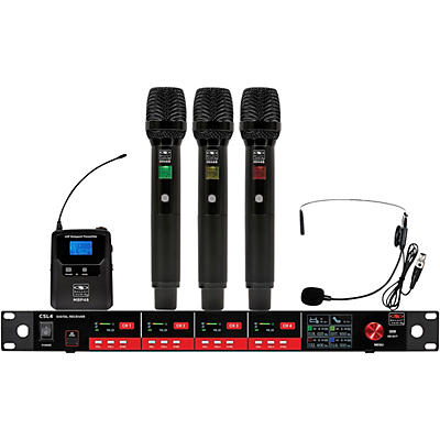 Galaxy Audio CSL4-HHHSM 4-Channel Digital UHF Wireless Microphone System -