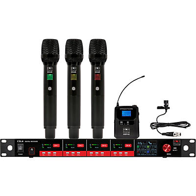 Galaxy Audio CSL4-HHHVM 4-Channel Digital UHF Wireless Microphone System -