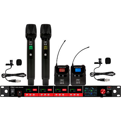 Galaxy Audio CSL4-HHVVM 4-Channel Digital UHF Wireless Microphone System -