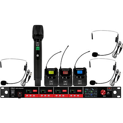Galaxy Audio CSL4-HSSSM 4-Channel Digital UHF Wireless Microphone System -