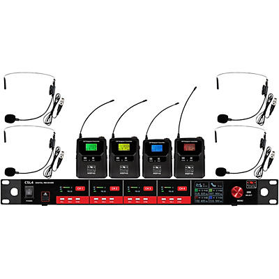 Galaxy Audio CSL4-SSSSM 4-Channel Digital UHF Wireless Microphone System -