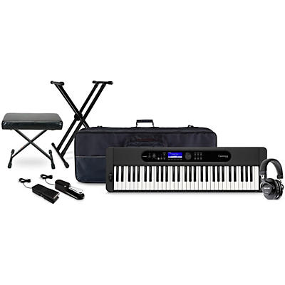 Casio CT-S400 61-Key Portable Arranger Keyboard With TASCAM TH-200X Studio Headphone Package (Pedals/Bench/Stand/Bag Included)