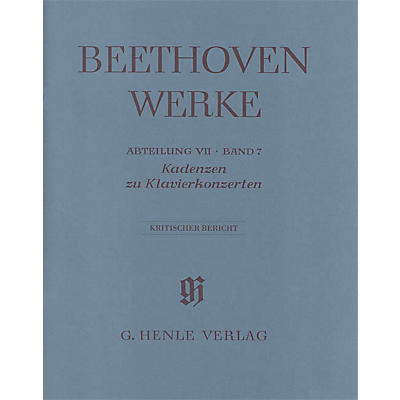 G. Henle Verlag Cadenzas in the Piano Concertos Henle Edition by Beethoven Edited by Joseph Schmidt-Görg