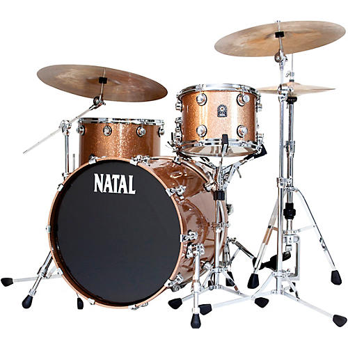 Natal Drums Cafe Racer Traditional Jazz 3-Piece Shell Pack with 18 in. Bass Drum Champagne Sparkle