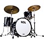 Natal Drums Cafe Racer Traditional Jazz 3-Piece Shell Pack with 18 in. Bass Drum Matte Black Hot Rod Suede