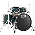 Natal Drums Cafe Racer US Fusion 22 4-Piece Shell Pack with 22 in. Bass Drum Matte Black Hot Rod SuedeBritish Racing Green Sparkle