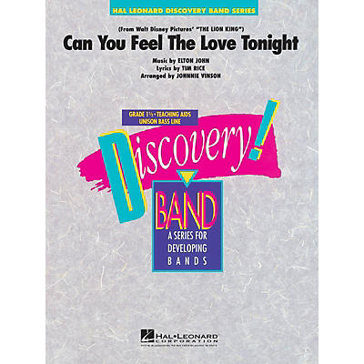 Hal Leonard Can You Feel the Love Tonight Concert Band Level 1.5 Arranged by Johnnie Vinson