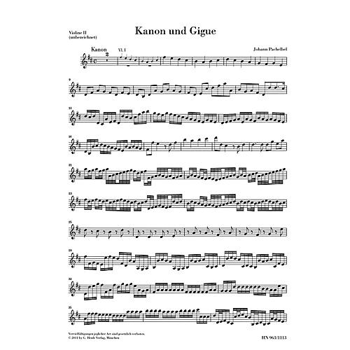 G. Henle Verlag Canon and Gigue for Three Violins and Basso Continuo in D Maj Henle Music by Pachelbel Edited Mullemann Blemished