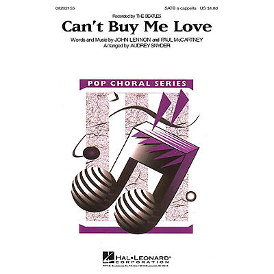 Hal Leonard Can't Buy Me Love SATB a cappella by The Beatles arranged by Audrey Snyder