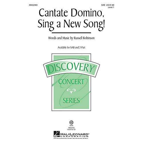 Hal Leonard Cantate Domino, Sing a New Song! (Discovery Level 1) 2-Part Composed by Russell Robinson