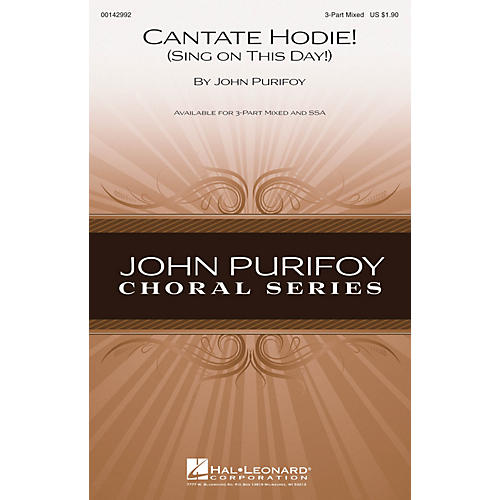 Hal Leonard Cantate Hodie! (Sing on This Day!) SSA Composed by John Purifoy