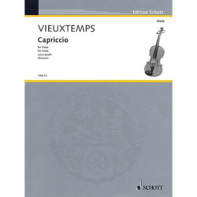 Schott Capriccio, Op. Posthumous (for Solo Viola) Schott Series