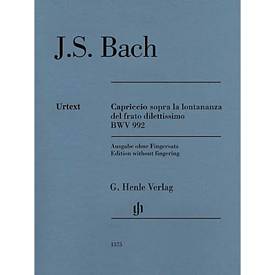 G. Henle Verlag Capriccio sopra la lontananza, BWV 992 Henle Music Softcover by Bach Edited by Georg von Dadelsen